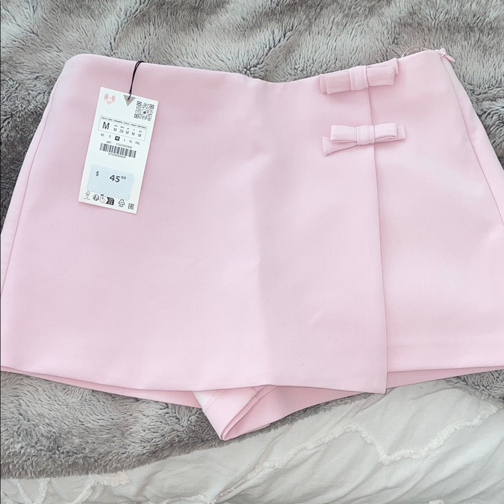 Pink Women's Skort with Bow Accents
